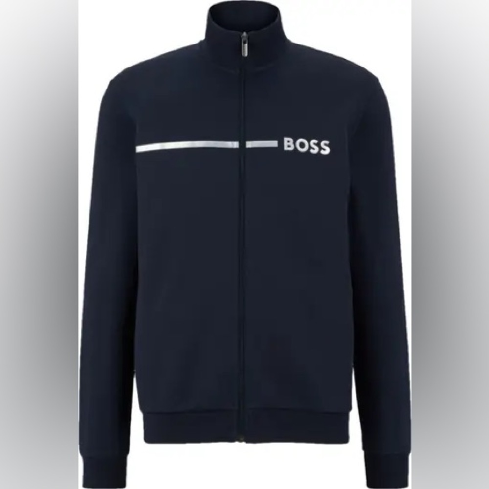 BOSS Men's Dark Blue Zip-Up track jacket - Picture 7 of 7